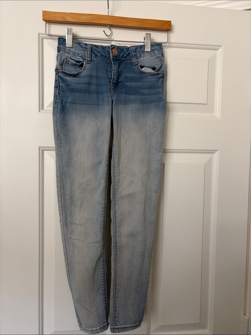 Light Wash Kids Skinny Jeans — Stretchy Mid-Rise Denim